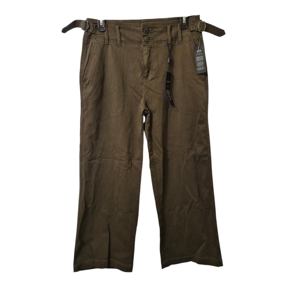 Liverpool Los Angeles Utility Crop Pants Oregano Green Belted‎ Wide Leg NWT 6/28